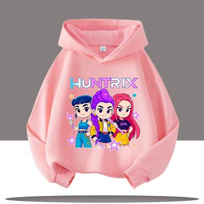 Devil Hunter Koreanischer Beliebter Hoodie Mädchen Langärmeliges Oberteil Saja Aufdruck Kinder Herbst und Winter Lässige Streetwear