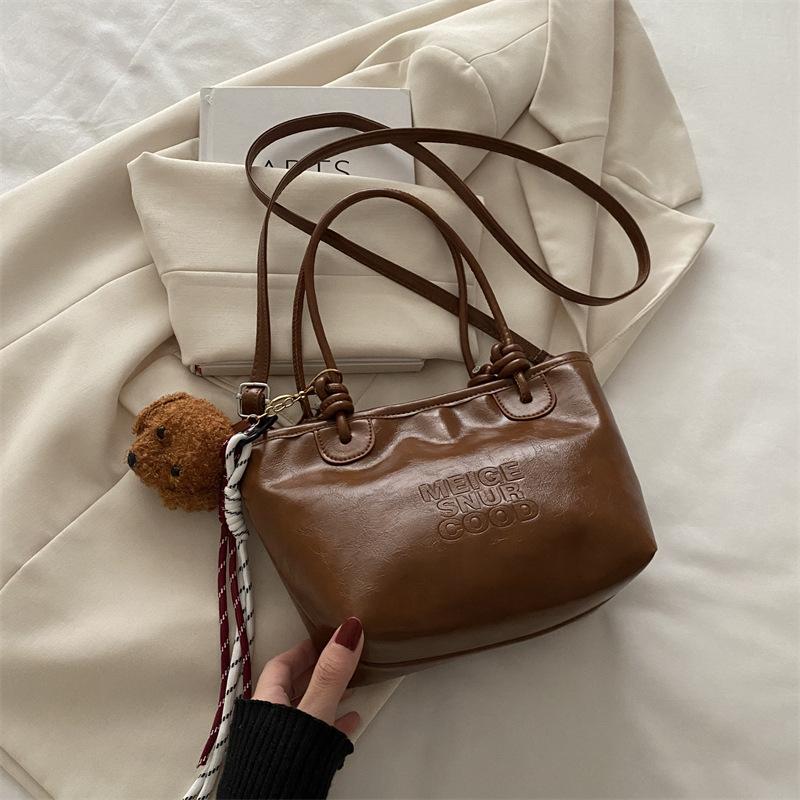 Retro Niche Portable Vegetable Basket Bag Women's Autumn and Winter 2025 New Trendy Korean Small Tote Bag Versatile Messenger Bag