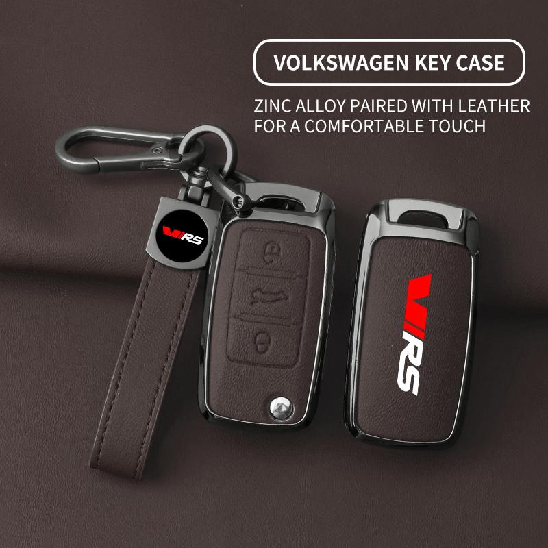 rmwpf7 Suitable for Skoda VIRS Fabia Kamiq Karoq Kodiaq Octavia Rapid Superb alloy car key case Leather car key guard accessory
