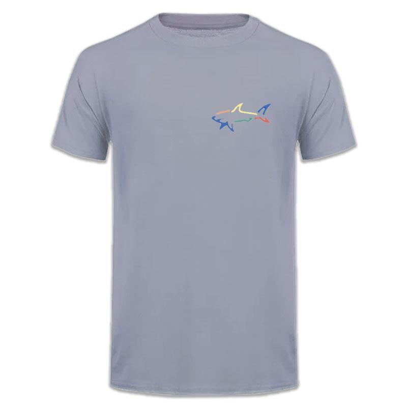 Men's Summer Fashionable Casual Loose Plus Size Shark Pattern Printed Sports Round Neck Short Sleeved T-shirt Top Women Shirt