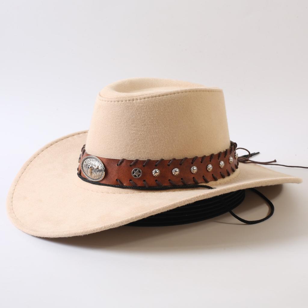 Popular European and American Classic Big-brimmed Western Cowboy Hat Men's and Women's Outdoor Fashion Anti-sun Cowboy Hat Jazz Hat