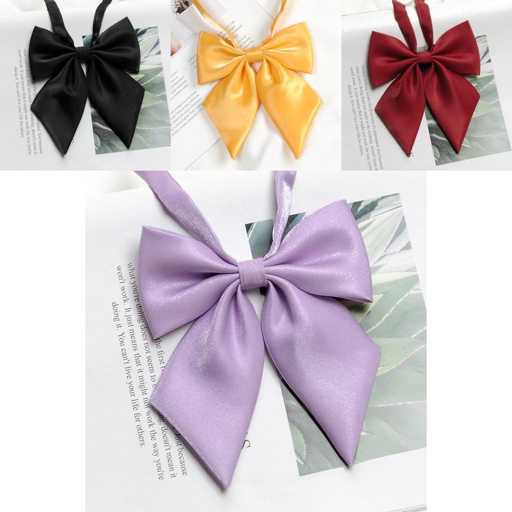 Pink Feather Jk Solid Color Collar Bow Tie For Japanese School Uniforms Women