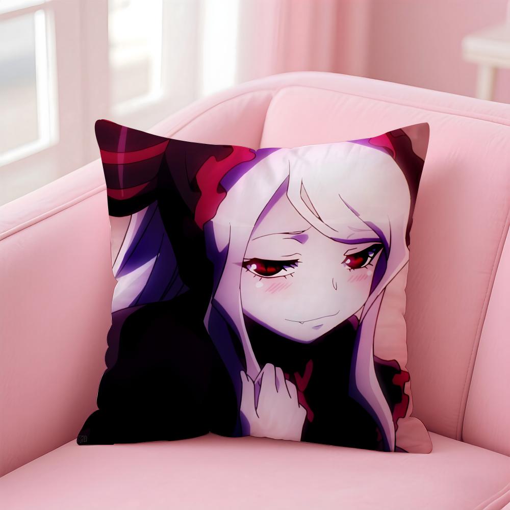 o-Overlord Anime Cushion Cover Comfortable Reversible Pillow Cover Ideal for Car Sofa Bedroom & Beyond