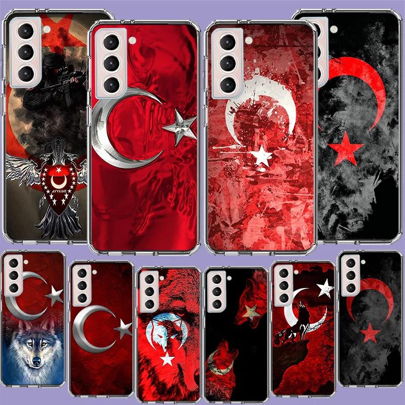 Turkey Turkish Flag Phone Case For Samsung Galaxy S25 Edge S24 S23 FE S21 S20 Plus S22 S26 Ultra Cover Clear Cases TPU Capa Shel