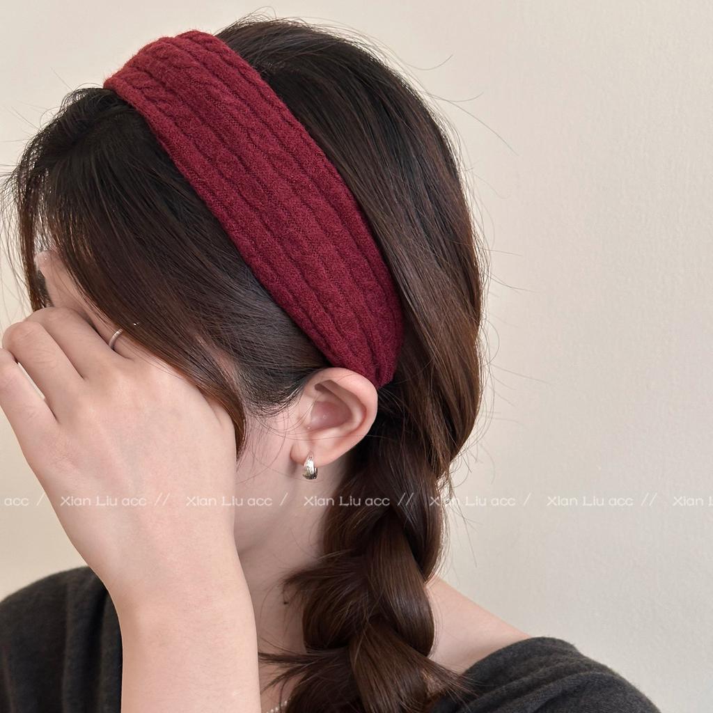 Herbst Winter Breiter Rand Wollstrick Stirnband für Damen Mädchen Handgefertigter Haarreif Damen Haarbügel Mode Haarschmuck
