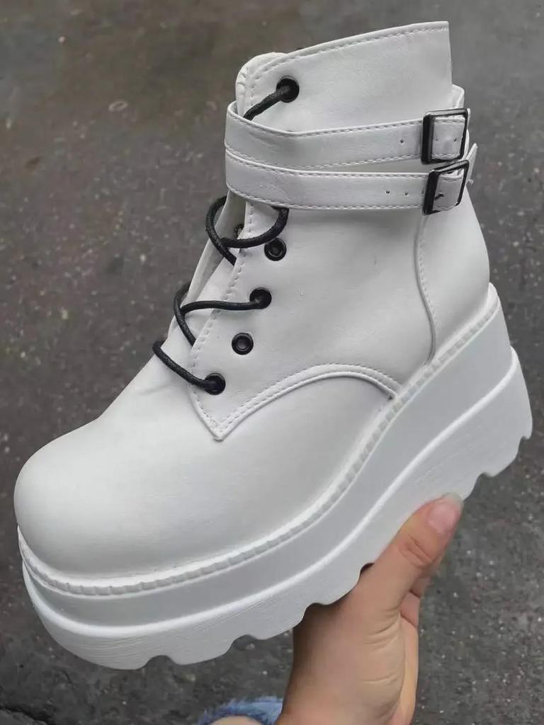 European & American 2024 Colorful Women's Wedge Heel Boots - Side Zipper, Large Sizes Available