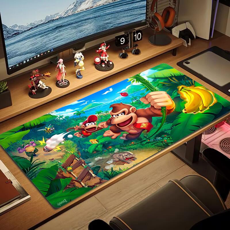 Donkey Kong Color Mouse Pad Large Gaming Table Cushion Non-slip Laptop Tablet Big Mousepad XXL Mat Mini PC Playmat With Lock edge