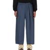 Uniqlo X Jw Anderson Stylish Simple Solid Mid-Rise Casual Pants Men Bottoms Dark-Blue 463977-68