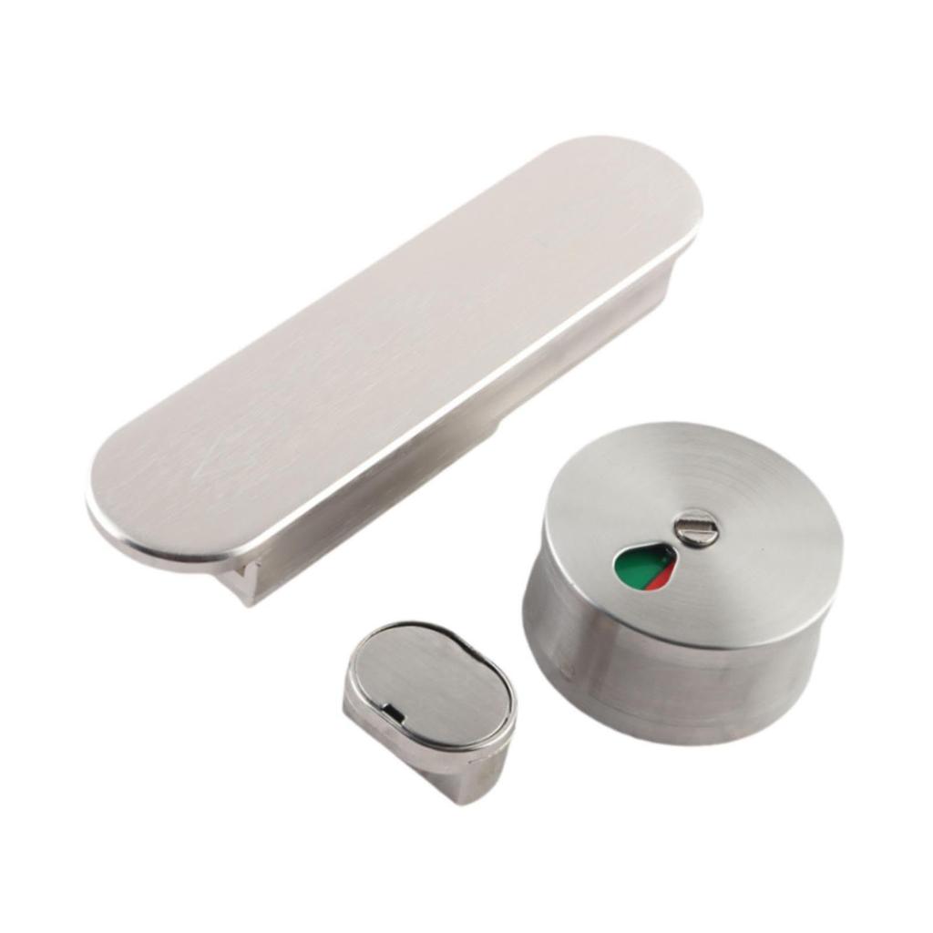 Quiet Push Lock Bathroom Sliding Door Bolt Zinc Alloy Partition Door Lock with Occupancy Indicator Easy Installation