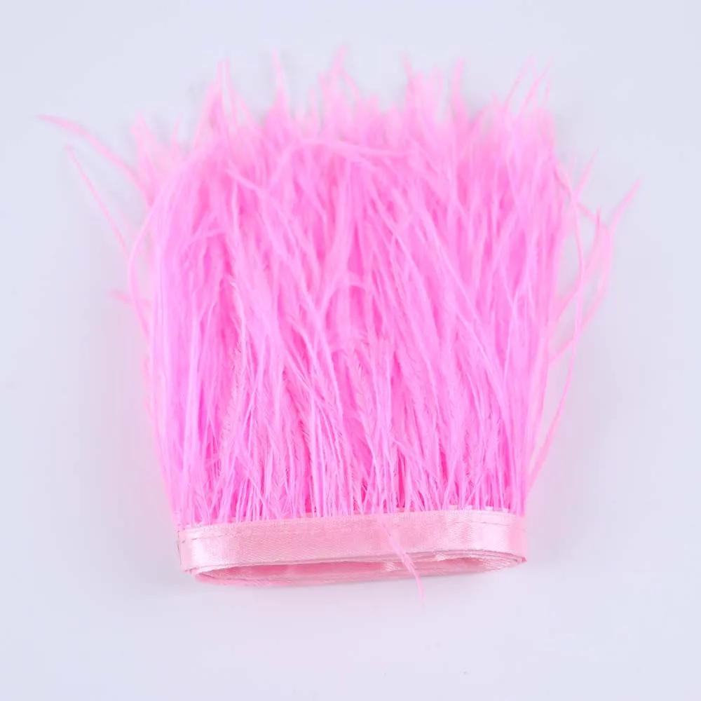 Feather53 Color Ostrich Feather Trim Ribbon 10-15cm 1M for Crafts Wedding Dresses Carnival Costume Home Decoration Sewing Accessories