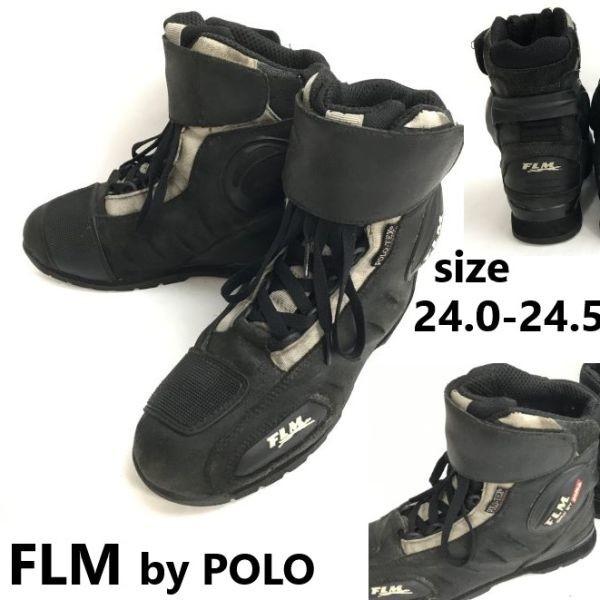 

FLM by POLO Riding Motorcycle Short Boots Black Size 24.024.5cm