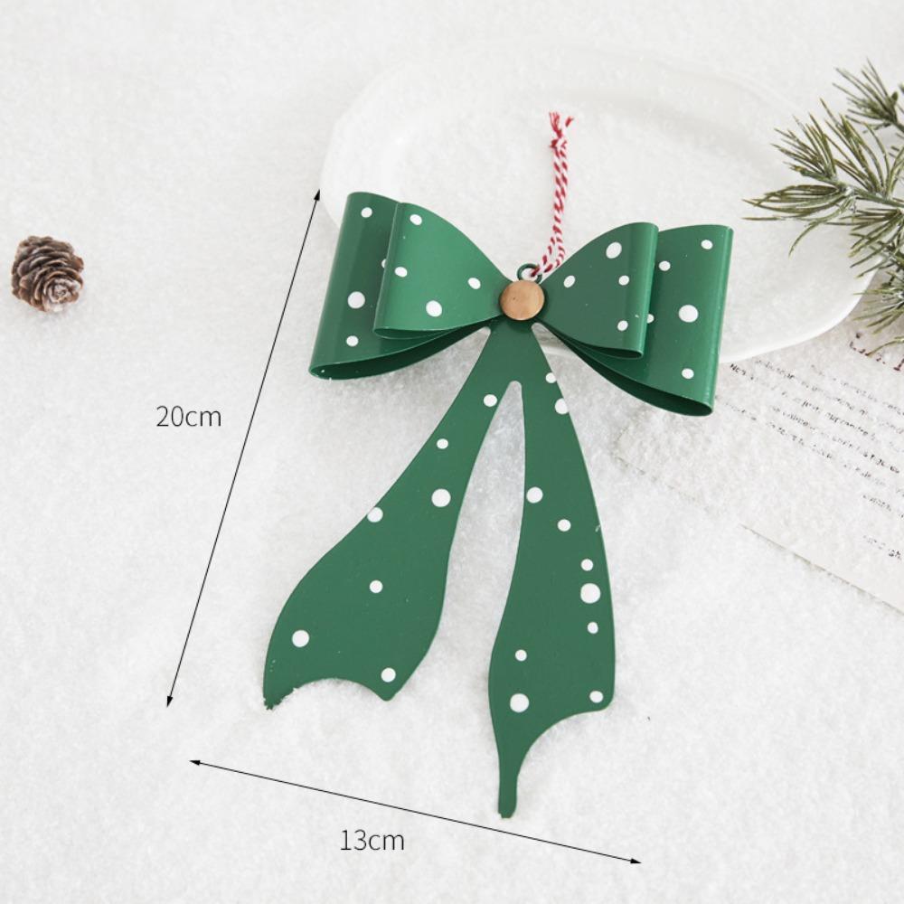 Wrought Iron Christmas Bow Ornament Bowknot Design Christmas Hanging Decor Window Display