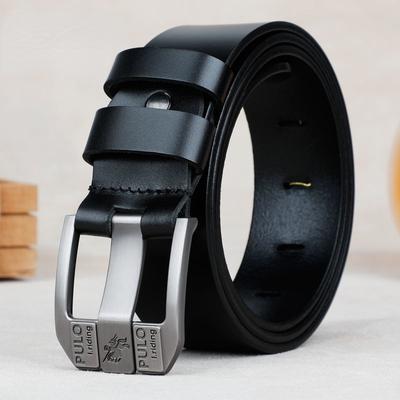 Men's Belt Genuine Real Leather Real New Buckle Brand Brown Fashion Black Trouser Jeans Chic Clothing Accessories