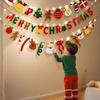 Christmas Deco Flag Pulling LED Lights String Christmas Tree Santa  Elk Ornaments Christmas Party New Year Decoration Pendant