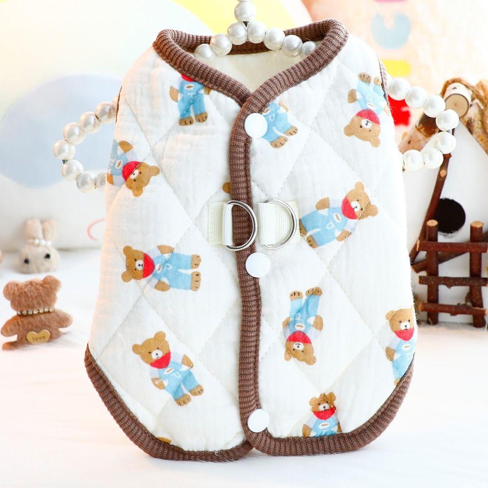 New Cotton Pet Dog Clothes Cute Bear Cat Clothes Puppy Clothes Vest with Warm Jacket Winter Warm Teddy Bear Coat Winter