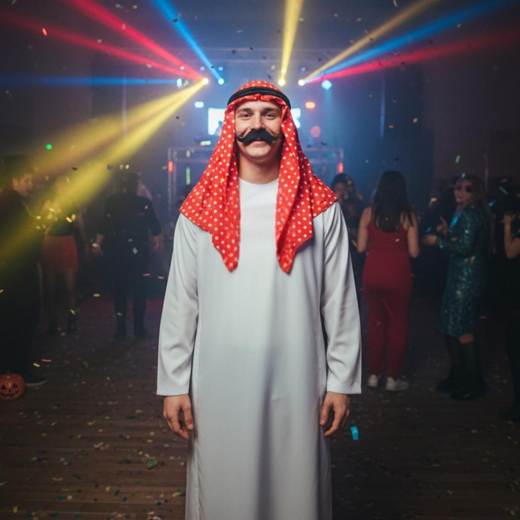 Travestimento da Scià Arabo Costume Arabo per Adulti Costume da Sultano Halloween L