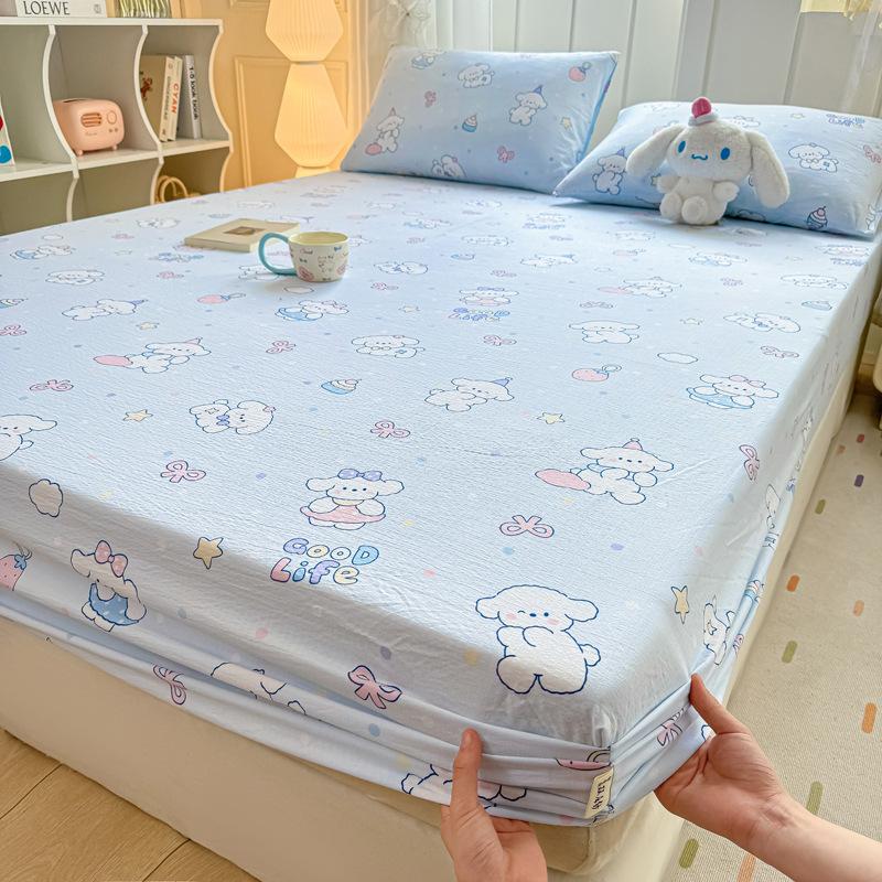 Ins Style Printed Washed Cotton Sheet Single Piece New Dirty Sheet Set Student Dormitory Mattress Protector
