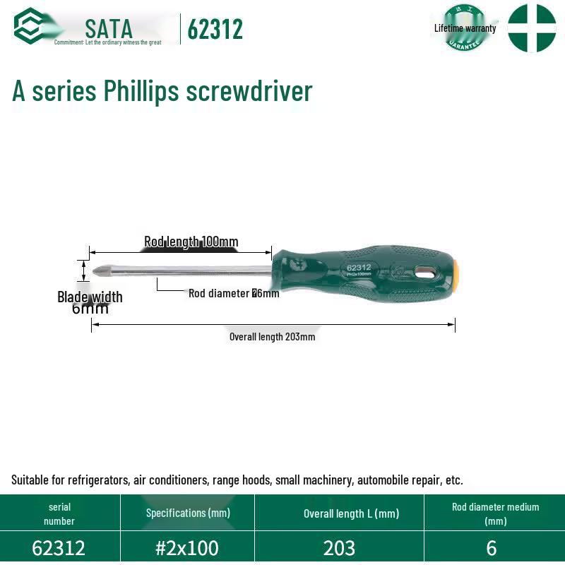 SATA 62312 A-Series Phillips Screwdriver