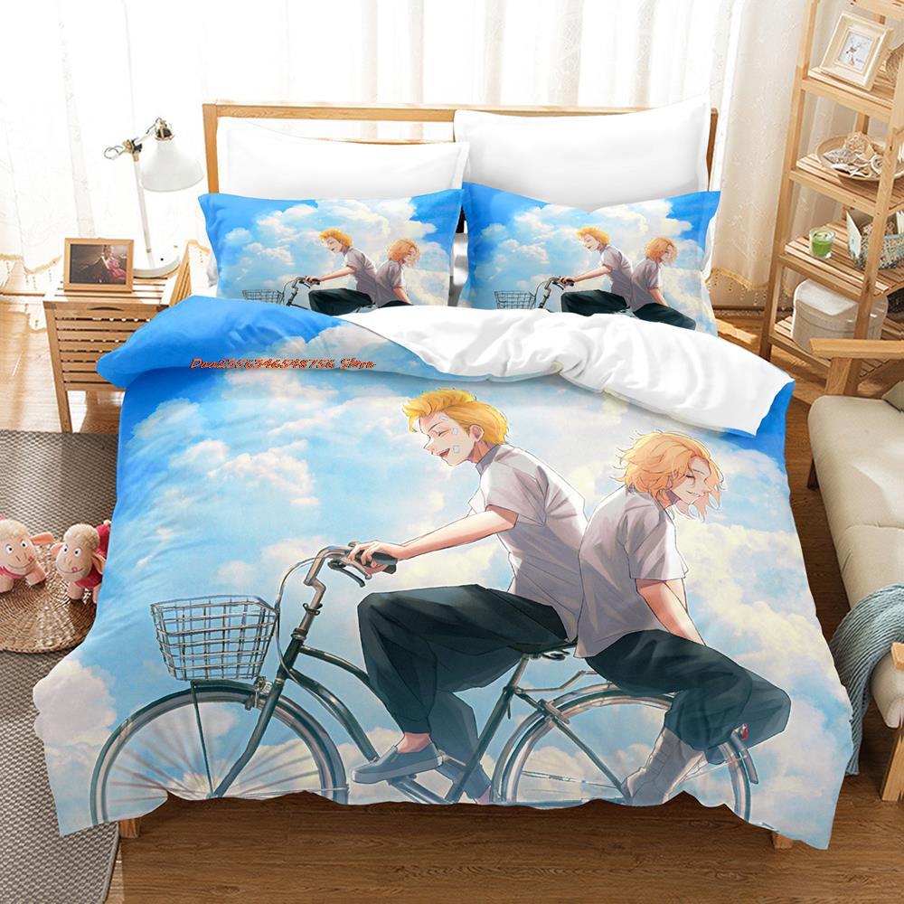 New Anime Tokyo Revengers Bedding Set Single Twin Full Queen King Size Bed Set Adult Kid Bedroom Duvet Cover Sets Home Textiles