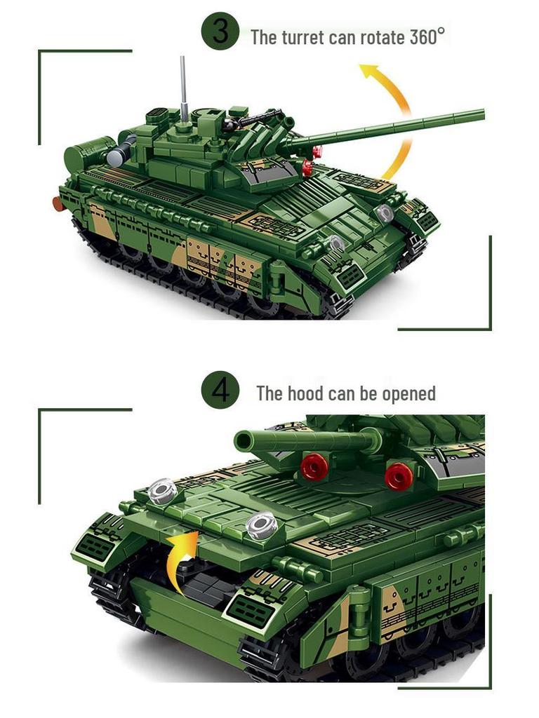 Yueyi Challenger Tank 66018T80U Military Series Building Blocks Toy