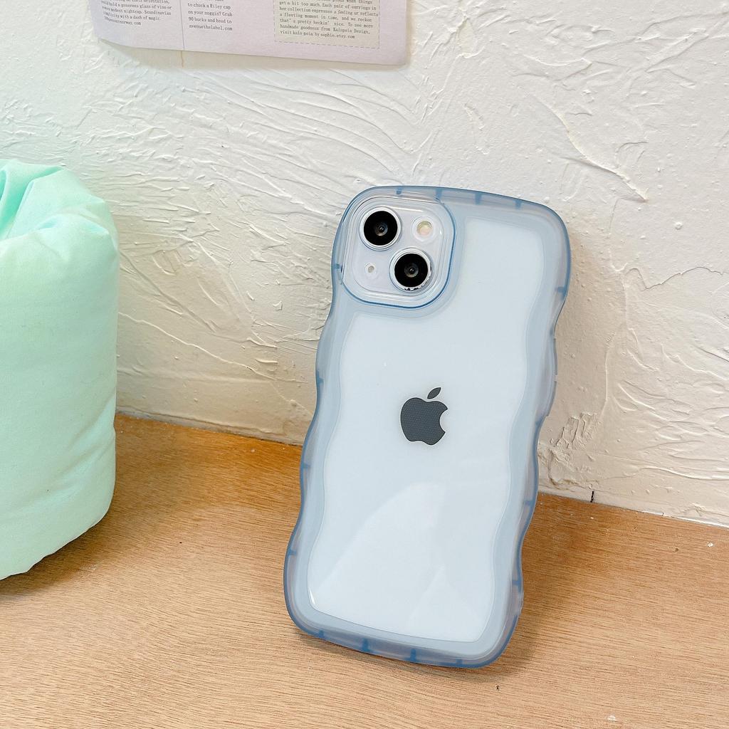 Weichschützende Hülle mit gewelltem Rand für Apple 17PRO/16PROMAX - Durchscheinend, Sturzsicher, Trendige Hülle