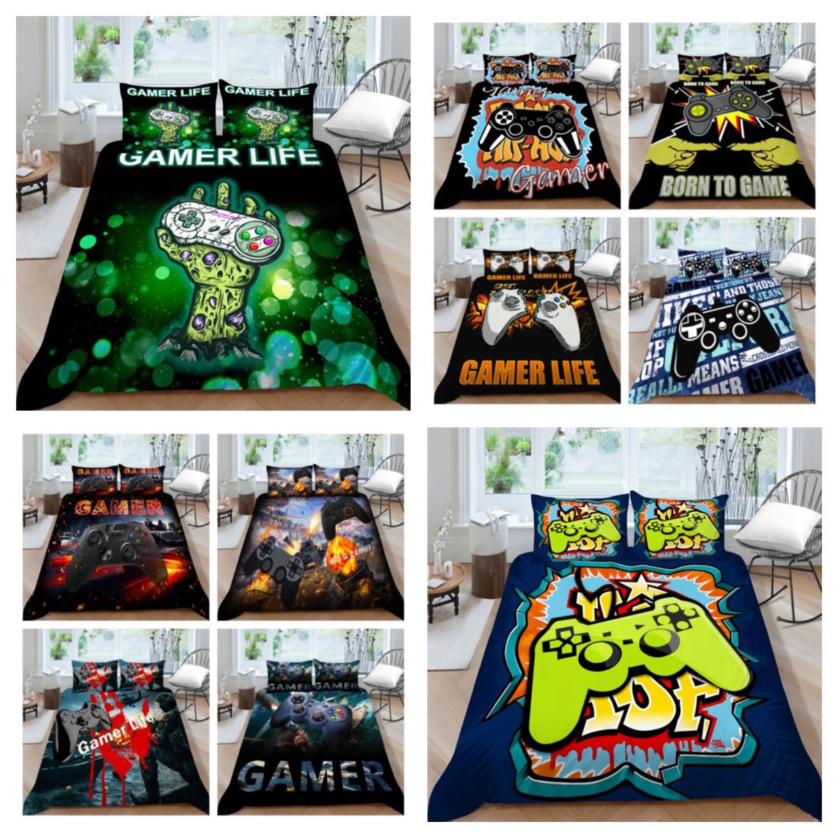 

3D комплект постельного белья, домашнее постельное белье, покрывало с игровым принтом, пододеяльник, мужской комплект постельного белья, стильный домашний текстиль