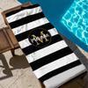 Luxury Striped Personalized Custom Name Beach Towel Simple And Elegant Microfiber Absorbent Beach Towel Quick Dry Beach Towel