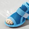 4Pcs Portable Mesh Dog Shoes Non-slip Soft-sole Pet Sandals Breathable Wear-resistant Cooling Dog Boots Summer