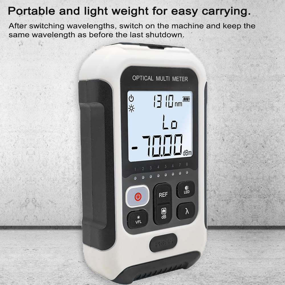 Portable Lightweight 3 In 1 Optical Power Meter High Accurancy Network Tester Digital Display Optical Fiber Tester with LED Ligh