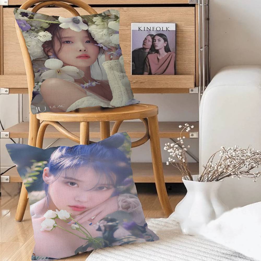 Lee J-Ji E-Eun I-IU Anmie Pillow Cover Sofa Cushion Cover Home Room Decoration Children Gift
