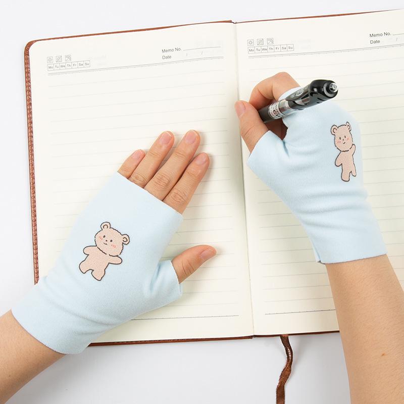 Children's Half-Finger Warm Gloves with High Elasticity and Self-Heating German Velvet, Anti-Frostbite.
