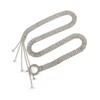 Silver Color Crystal Waist Belt Flower Buckle/O-Ring Full Diamond Belt  Party Wear