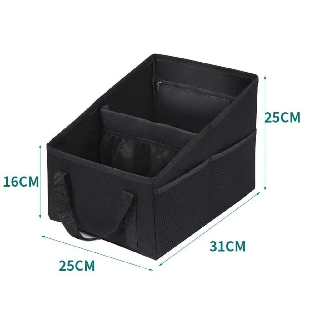 AQUALOACH 16L Faltbare Auto-Aufbewahrungsbox für Rücksitz und Beifahrersitz mit Sicherheitsgurt, Kleinteile und Taschen, Sitze, Griffe, Befestigung, Multifunktional,