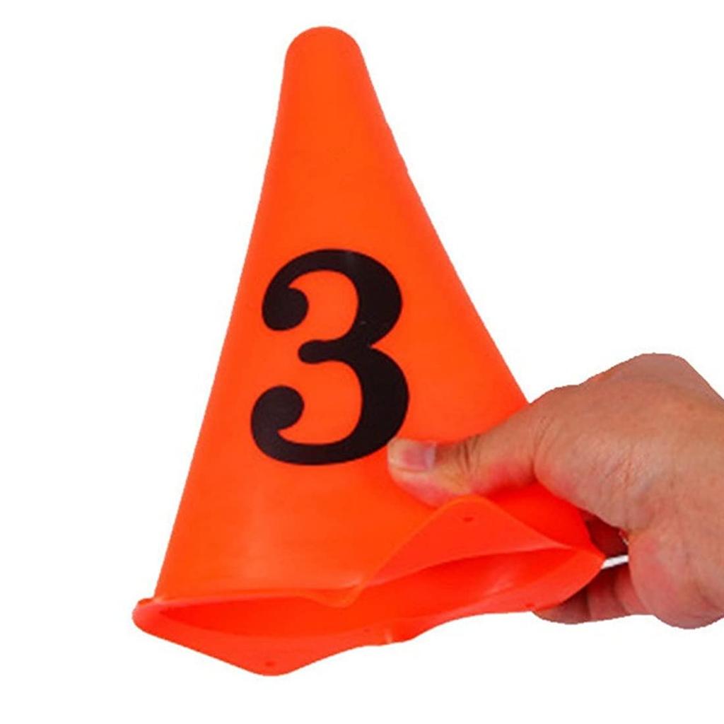 [narunaru] Marker Cones with Numbers, Set of 10, for Soccer, Track and Field, Training, and Marking