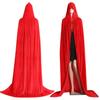 Reversible Design Velvet Cloak Solid Color Ponchos Cosplay Adult Kids Long Cape  Halloween Party