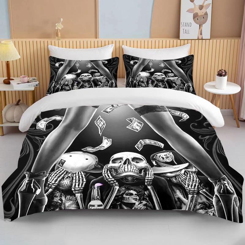 

Comforter 10 Sizes Sexy Beauty Skeleton Girl Christmas Gift King Size Double Bed Bedding Set Microfiber Or Polyester Comforter (quilt)-EU Single(135*200cm)3pcs