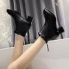 Winter Women's Plush Warm and Fashionable Back Zipper High-heeled Fashion Boots High Top Boots Leather Shoes Midsole Boots Women's Shoes