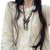 Handwoven Ceramic Butterfly Pendant Jewelry Bohemian Necklace Adjustable 80cm Wax Cord Lightweight Women Accessory