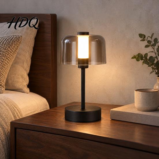 Outdoor Dining Table Light Cordless LED Lamp Portable Rechargeable Desk with Handle Stepless Dimming Nightstand Lamp Touch Control Modern Minimalist