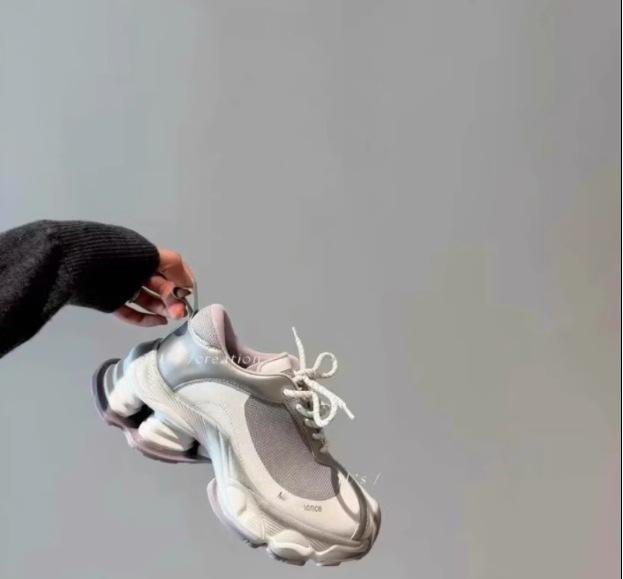 New Futurism Fluid Light Luxury Dad Shoes Women (Airbag Outsole) 5cm Height Increase Comfortable Spring and Summer Mesh