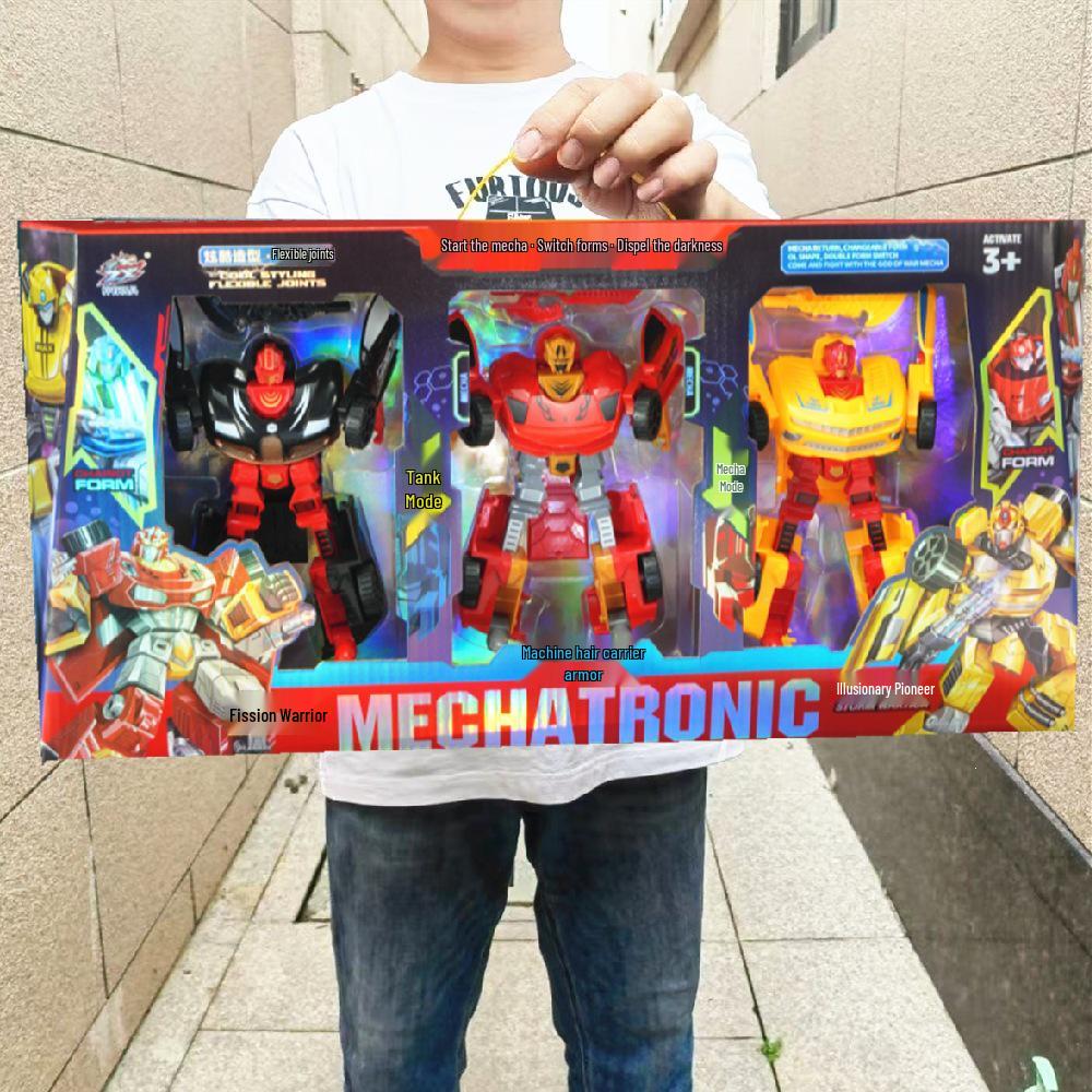 Transforming Car Robot Toy for Kids - Big Gift Box for Kindergarten & Training Class