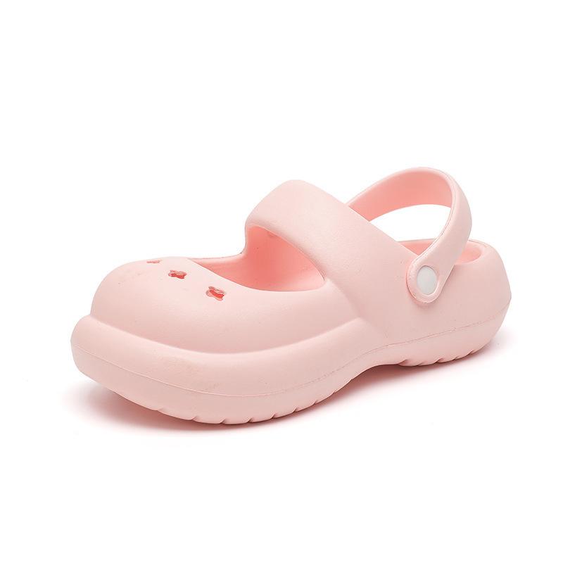 Internet celebrity explosion EVA non-slip women's slippers, wet water can wear versatile thick-soled bag head Roman beach hole shoes