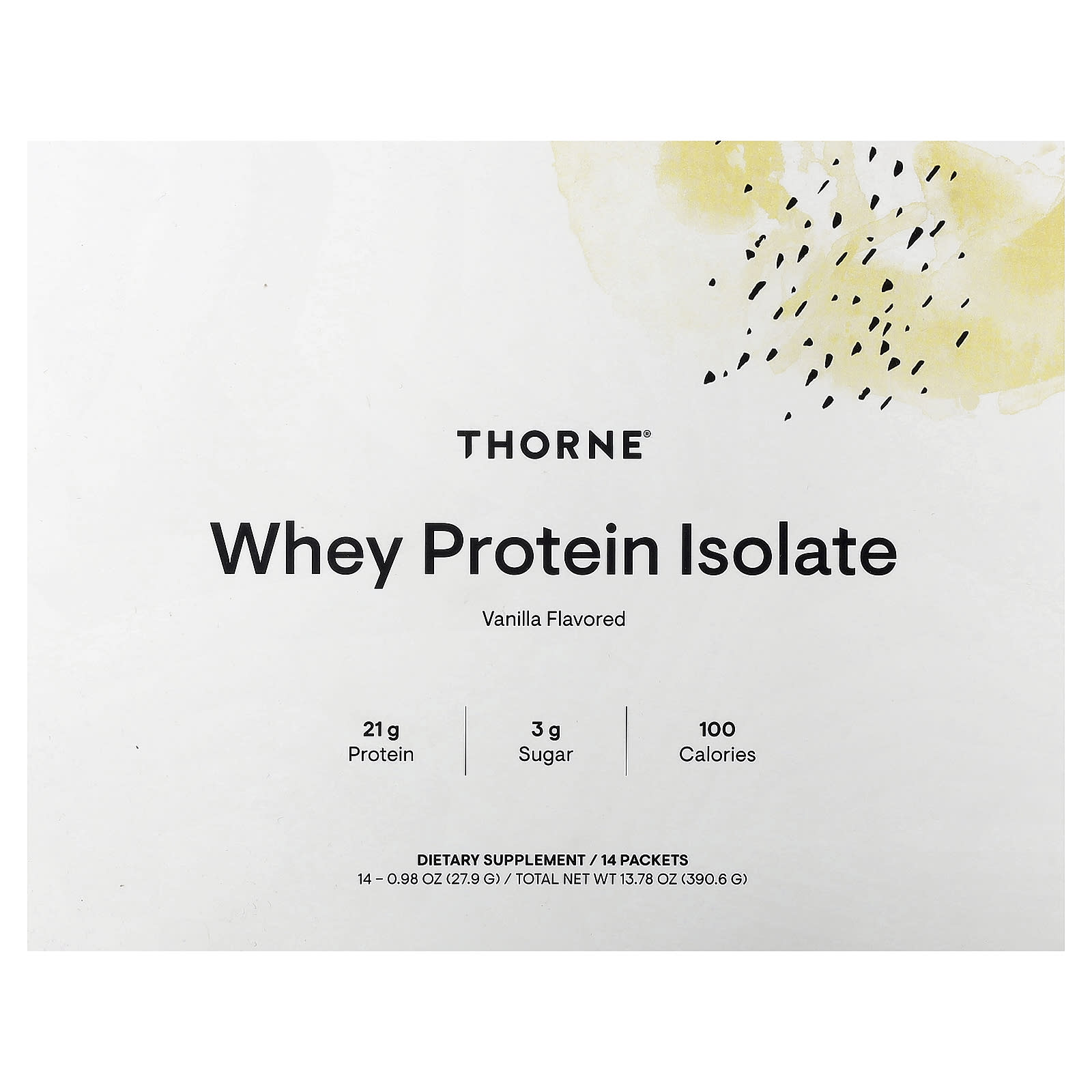 

Whey Protein Isolate, Vanilla, 14 Packets, 27.9G (0.98Oz) Each