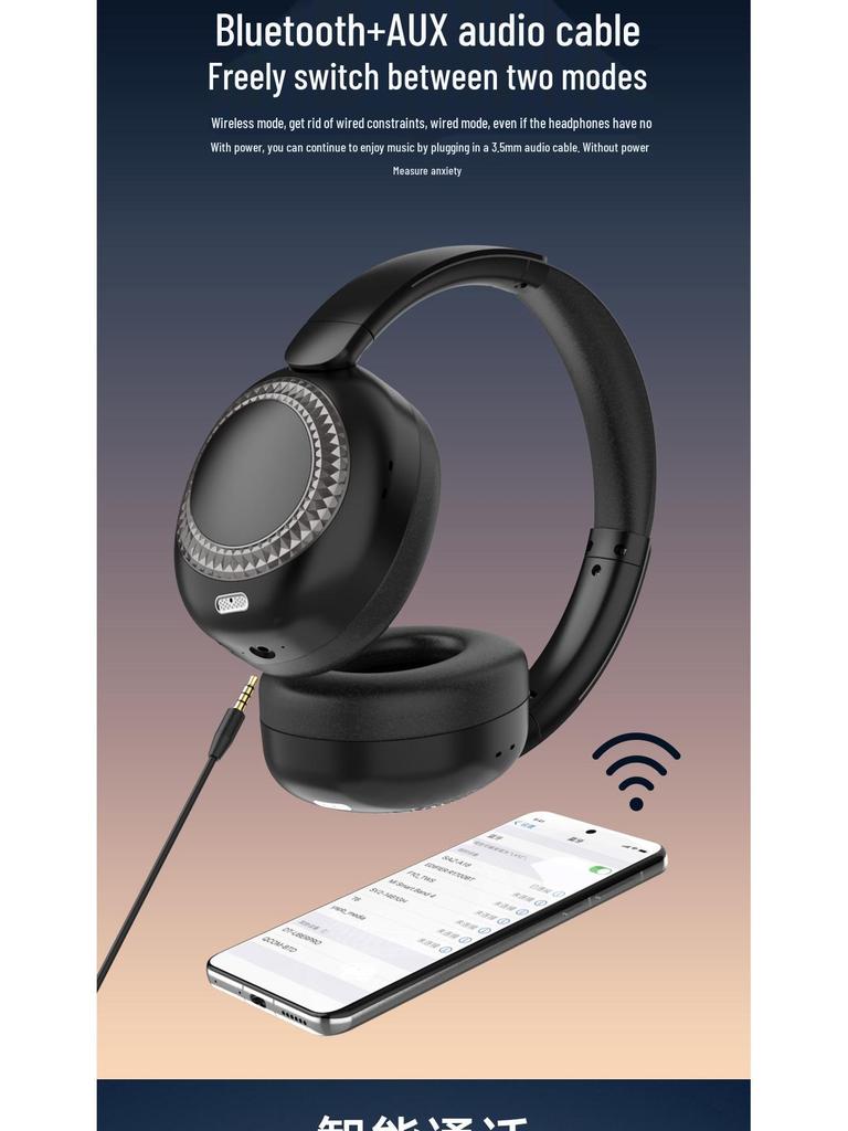 New Bluetooth Over-Ear Headset: Foldable, Rotating Design with Soft Large Earcups