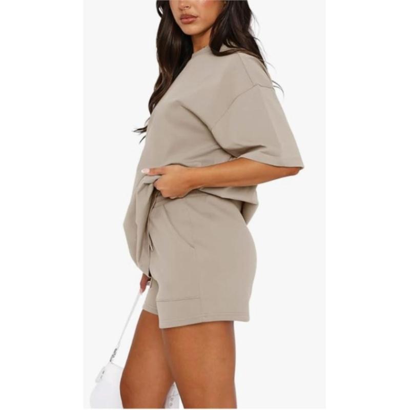 Women's Casual Loose Top and Orts Two-Piece Set Comfortable Sportswear for Leisure Activities