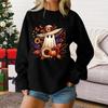 Ladies fashion casual Halloween printed pullover sweater