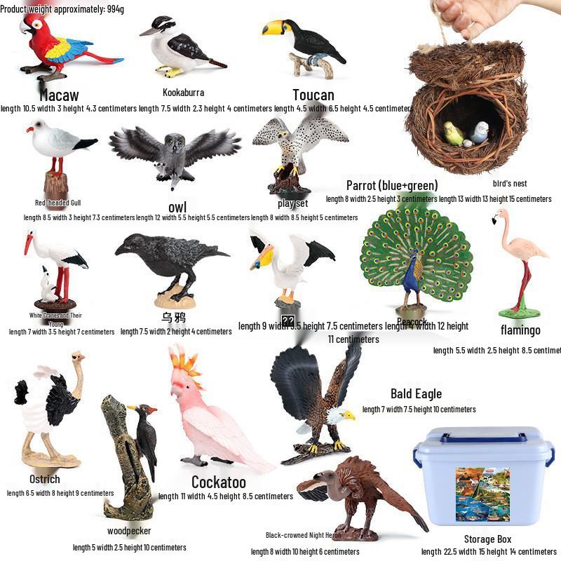 Wildlife Simulation Model: Tiger, Lion, Panda, Elephant, Rhinoceros, Kangaroo, Leopard, Horse, Sheep Toy Set