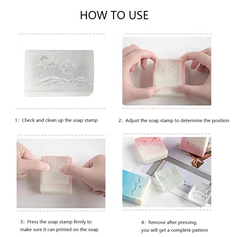 Molde Carimbo Personalizado para Sabão, Selo de Vedação para DIY, Suprimentos para Fazer Sabão Artesanal, Kits de Ferramentas, Série de Flores Letras Inglesas