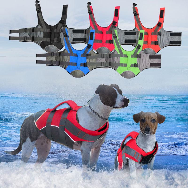 New Multi-Color Pet Summer Life Jacket: High Buoyancy Dog Swimsuit Vest
