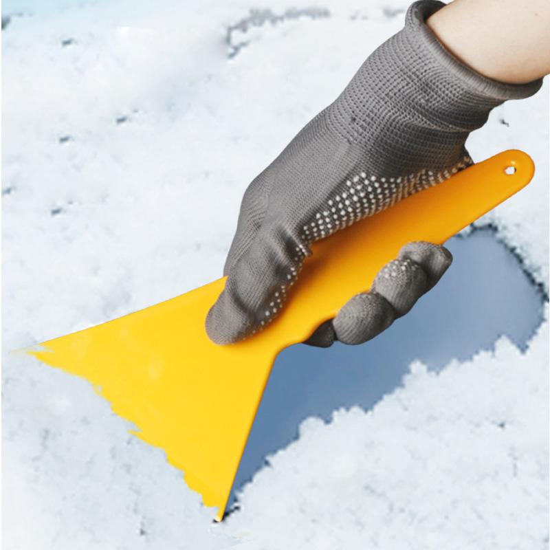 Car Windshield Snow Frost Ice Removal Shovel Scraper Cleaning Tool Triangle Window Tinting Squeegee with Non-Slip Long Handle